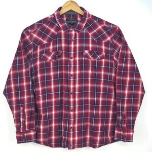 Cody James Western Plaid Flannel Shirt Men's XL Long Sleeve Snap Barn Chore Work